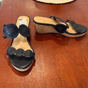 Jack Rogers Navy Wedges, Size 7